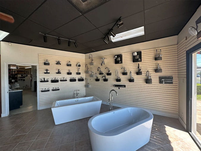 Bathtubs and faucets available at Moore Supply Company Gainesville